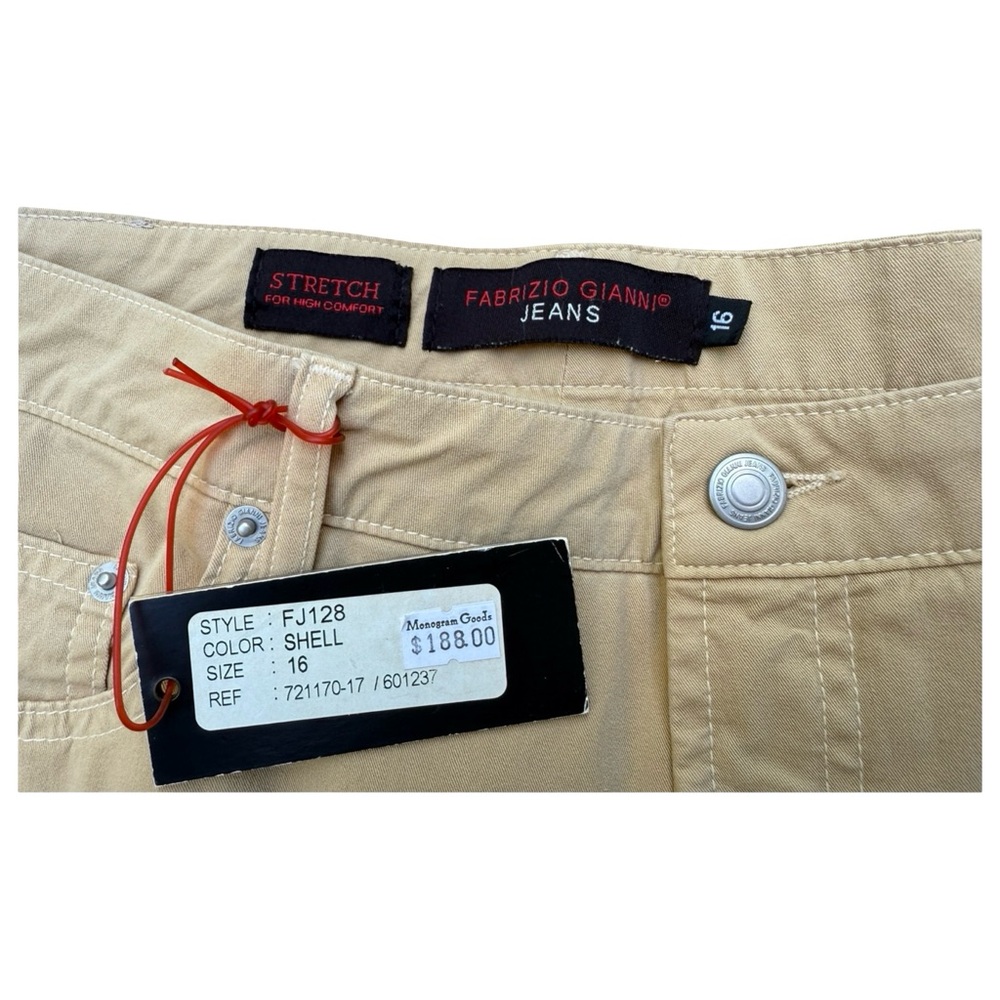 Stretch khaki Jeans Cotton Size 16 Made in USA NWT $188 - Picture 4 of 7